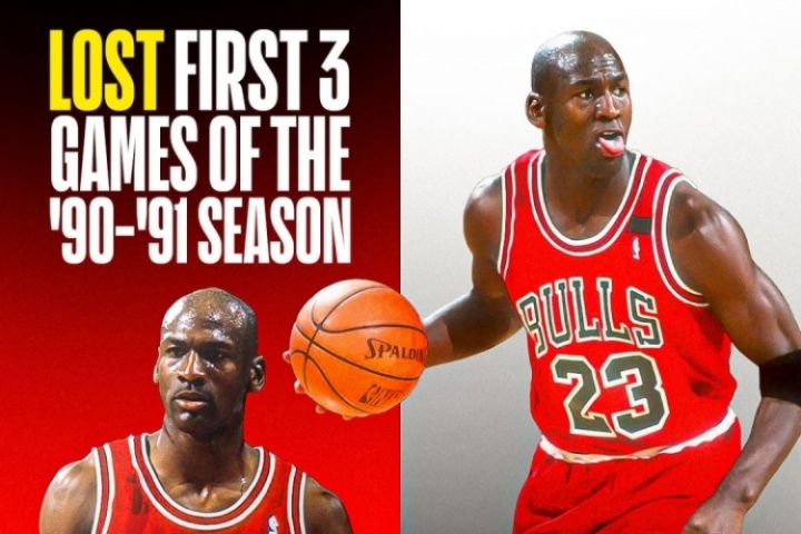 美媒：乔丹90-91赛季开局三连败后 直到98年退役未再有过三连败